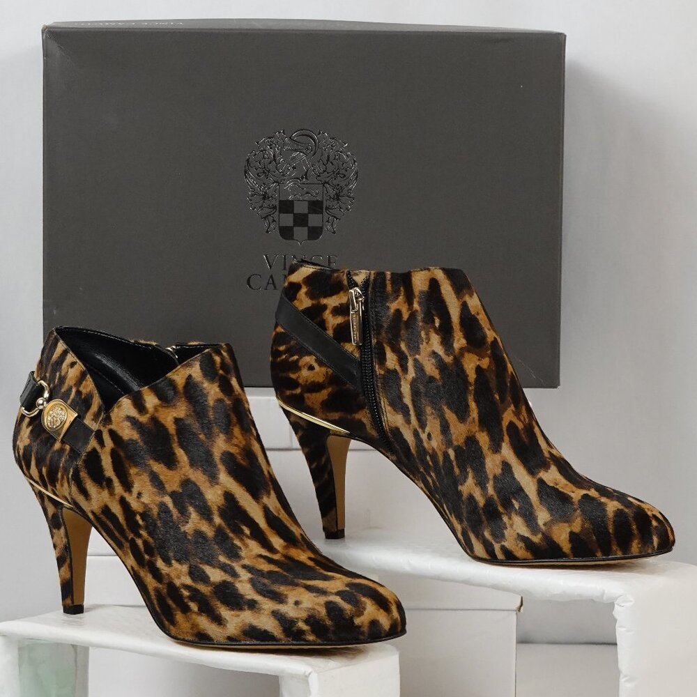 Vince Camuto Cheeta Print Ankle Booties